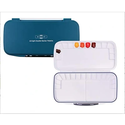 Image of Mijello Watercolour Palette MWP 1630 Airtight Double Decker 30 Wells 335x175x30mm (13.18 x 6.88 1.18 inch)