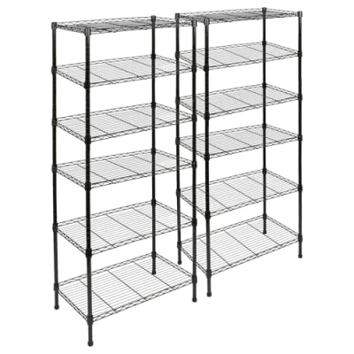 Image of Adjustable Wire Shelving Unit Black By Harbour Housewares Easy Assemble