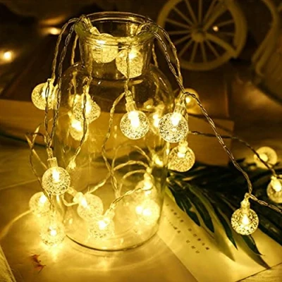Image of HANCLLED Globe Fairy String Lights 3M 20LED Mini Ball LED USB Powered Warm White for Party Festival Christmas Indoor Outdoor Decoration Lighting [Warm White]