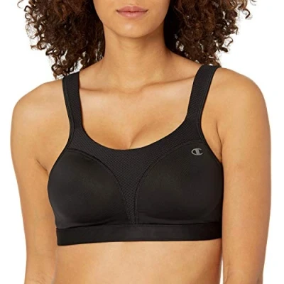 Image of Champion Spot Comfort Women`s Full Support Sports Bra, 1602, 36DD, Black