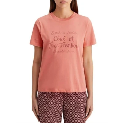 Image of Scotch &amp; Soda Women&#039;s Regular fit T Shirt with Front Artwork, Soft Ice 6643, S