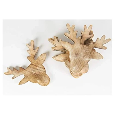 Image of Sass &amp; Belle Wooden Stag Head Coasters Set of 6