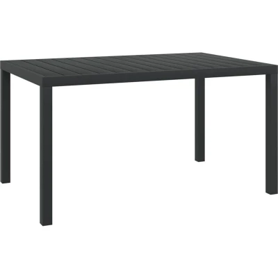 Image of vidaXL Garden Table Black 150x90x74 cm Aluminium and WPC