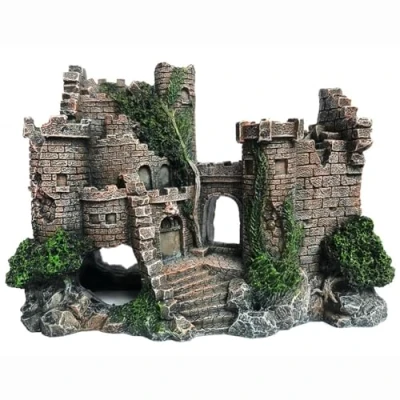 Image of SLOCME Aquarium Resin Castle Decorations Fish Tank Hide Ornament，Realistic Details Accessories