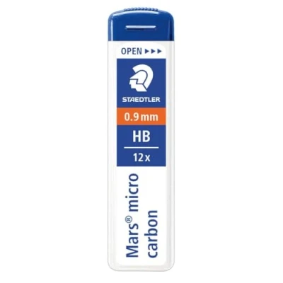 Image of STAEDTLER 250 09 HB Mars Micro Refill Leads for Mechanical Pencils HB, 0.9mm (Box of 12 x Tubes Leads), Blue