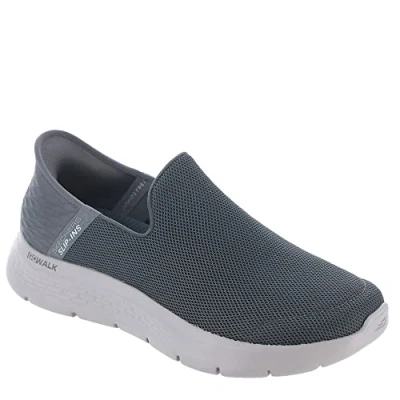 Image of Skechers Men&#039;s Gowalk Flex Hands Free Slip ins Athletic On Casual Walking Shoe, Dark Gray, 8 UK X Wide