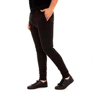 Image of Style It Up Mens Fleece Jog Pant Jogging Bottoms Trousers Joggers Cuffed Hem Skinny Slim Fit (Black, XL)