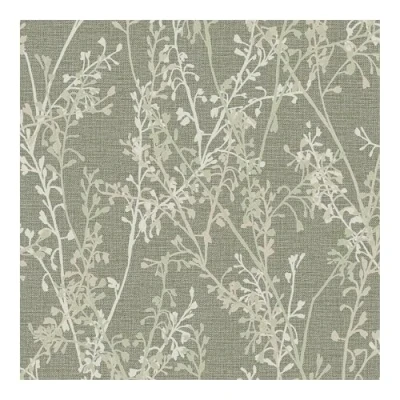 Image of Boutique Breeze Sprig Green Wallpaper Paste The Wall Application Suitable for Any Room Floral