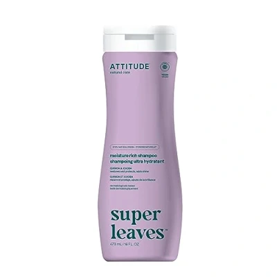 Image of ATTITUDE Moisture Rich Hair Shampoo, EWG Verified, For Dry and Damaged Hair, Naturally Derived Ingredients, Vegan Plant Based, Quinoa Jojoba, 473 mL