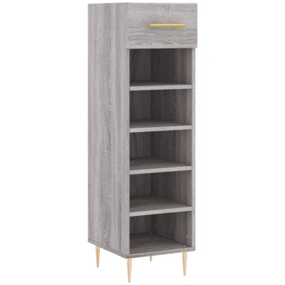 Image of vidaXL Shoe Cabinet Grey Sonoma 30x35x105 cm Engineered Wood