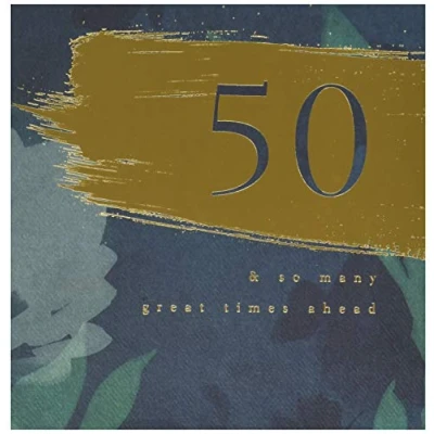 Image of Hallmark 50th Birthday Card Classic Text Based Design