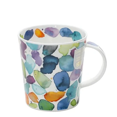 Image of Dunoon Lomond Fine Bone China Mug Blobs Blue