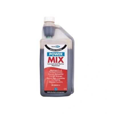 Image of Bond It Power Mix Concentrated Brown Liquid Mortar Plasticiser Bottle cement 500ml &amp; 1L Non flammable Totally soluble brick renders (1L)