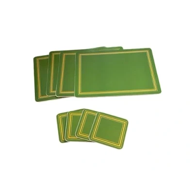 Image of Sets of 4 Placemats with Matching Coasters (Green Placemat and Coaster Set)