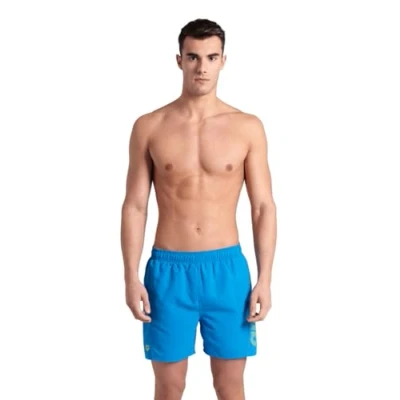 Image of Arena Mens Fundamentals Logo Boxer Beach Short, Blue Lake Soft Green, L EU