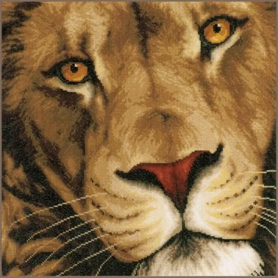Image of Lanarte Counted Cross Stitch KIT King of Animals (AIDA)