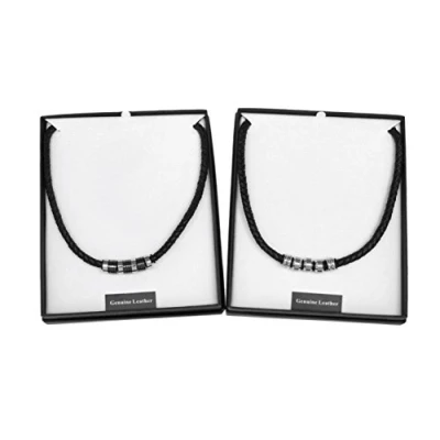 Image of Equilibrium Men&#039;s Black Leather Necklace (7570) Assorted
