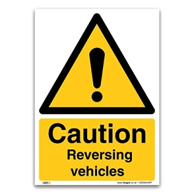 Image of Caution Reversing Vehicles Sign A3 1mm Rigid Plastic Temperature Warning Safety
