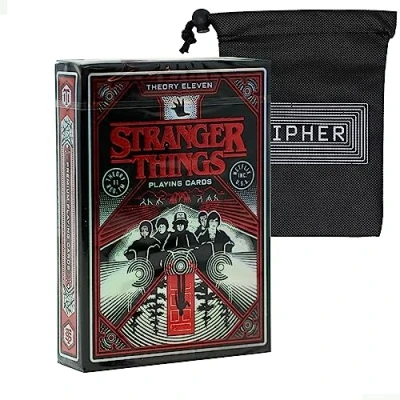 Image of Theory 11 Stranger Things Playing Cards Premium Poker Sized Deck Includes Cipher Card Bag