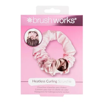 Image of Brushworks Heatless Curling Scrunchie Pink