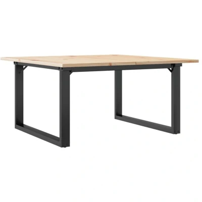 Image of vidaXL Coffee Table O Frame 90x90x45 cm Solid Wood Pine and Steel
