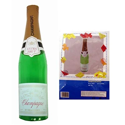 Image of HENBRANDT Inflatable Blow Up Champagne Bottle 73cm Hen Stag Party Fancy Dress Accessory