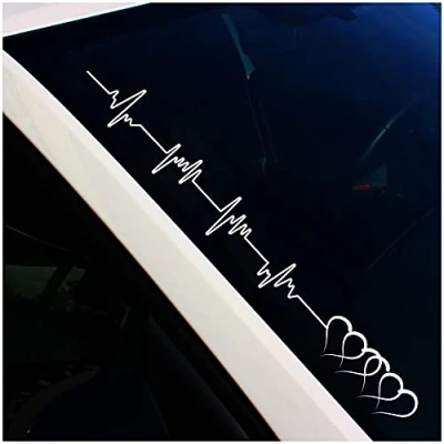 Image of F19 Heartbeat Windscreen decal sticker Finest Folia (glossy white, externally adhensive)