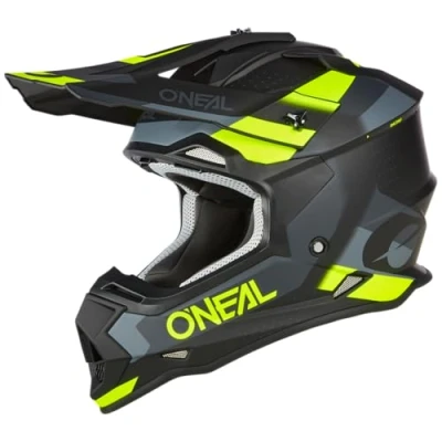 Image of O&#039;NEAL Motocross Helmet MX Enduro ABS Shell Ventilation Holes for Optimal Cooling 2SRS SPYDE V.23 Adult Black Grey Neon Yellow Size M (57/58 cm)