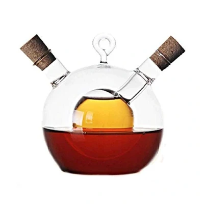 Image of NISMIA Spice Bottles Organiser Glass Oil&amp;Vinegar Bottle Cruet,2 In 1 Olive Oil Dispenser And Vinegar Soy Sauce Container Kitchen Gadgets
