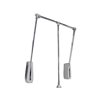 Image of Emuca Hang pull down wardrobe rail lift wall mounted, lift, adjustable width 600 83mm (23,6 32,6 inch), Chrome plated, Steel and Plastic