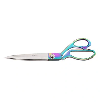Image of 10 Inch Rainbow Craft Tailor Scissors Metallic Shears Knife Edge Heavy Duty Stainless Steel Professional Fabric Dressmaker for Cutting Fabric, Cloth, Leather, Canvas etc (10 Inch)