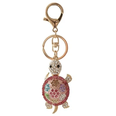 Image of NISCAYA Cute Tortoise Rhinestone Keychain Cartoon Sparkling Animal Charm Keyring Mobile Phone Bag Pendant Key Chain for Girls And Boy Gift