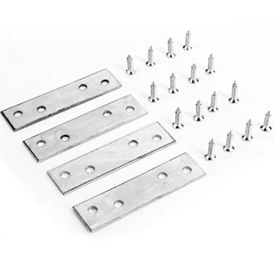Image of 4X Flat 3&quot; Mending Plates Zinc Plated Straight Repair Brackets Strengthen/Support Braces