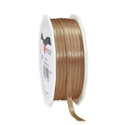 Image of C.E. Pattberg SATIN taupe gift ribbon, 55 yards for Wrapping Gifts, 0.24 inches width, Ribbon Decorating &amp; Crafting, Decorative every occasion