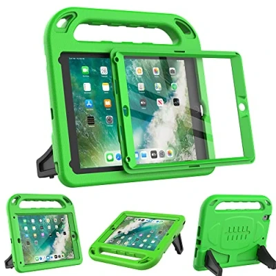 Image of Surom Kids Case for New iPad 9.7 2018/2017 with Built in Screen Protector, Light Weight Shock Proof Handle Stand 2017/2018 Air/iPad Air 2/iPad Pro Green
