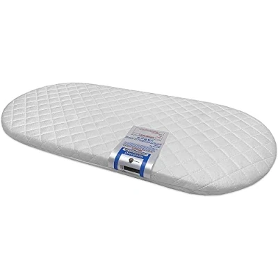 Image of Ease n Comfort Moses Basket Cover Baby Mattress Waterproof Quilted Protector Oval Shaped Breathable 75x35 cm