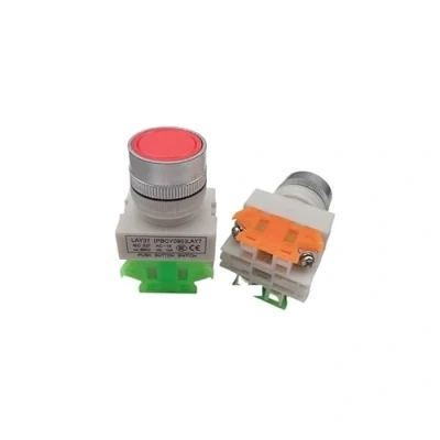Image of MDBJTCYZN LAY7 (PBCY090) LAY37 11BN Red 10A 660V Momentary Push Button Switch 1NO 1NC (Red)