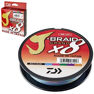 Image of New Daiwa J Braid Grand X8 11lb / 0.06mm dia Multi Colour 150m JBG0.06 150MC