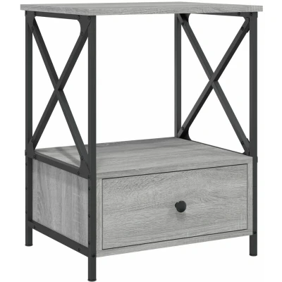 Image of vidaXL Bedside Table Grey Sonoma 50x41x65 cm Engineered Wood
