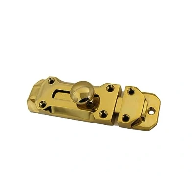 Image of Tower Door Bolt Heavy Duty 4&quot; 6&quot; Polished Chrome Brass Dead Lock Slide Bathroom Gate Latch 150mm (Polished Brass, 150mm)