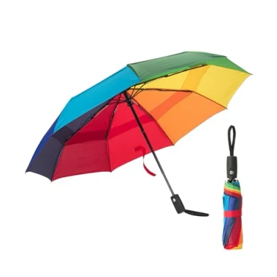 Image of Mr. Pen Windproof Travel Umbrella, Automatic Umbrellas for Rain, Compact Umbrella Compact, Rain Windproof, Rainbow color