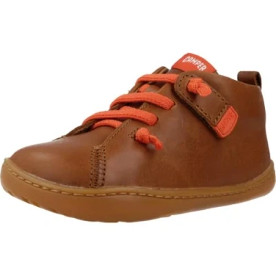 Image of Camper PEU CAMI Unisex Casual laceups for kids, Size: 4.5K, Medium brown Leather