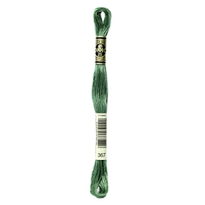 Image of DMC 117 367 Mouline Stranded Cotton Six Strand Embroidery Floss Thread, Dark Pistachio Green, 8.7 Yard