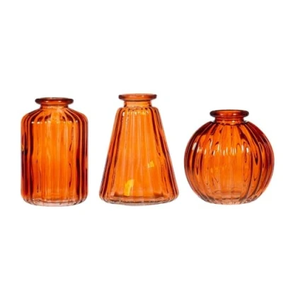Image of Sass &amp; Belle Amber Glass Bud Vases Set of 3