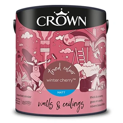 Image of CROWN 2.5L Breatheasy MATT Emulsion Paint for Walls &amp; Ceilings WINTER CHERRY