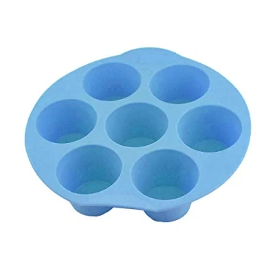 Image of Selecto Bake 7 Cup Silicone Bun/Muffin Tray Non Stick Tin Baking Pudding Mold (Blue)