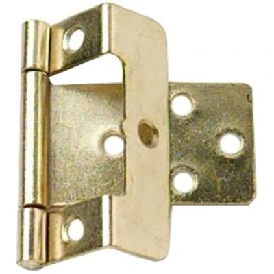 Image of Merriway® BH01752 (2 Pcs) EB Non Mortise Bi Fold Cranked Flush Hinge, 50mm inch) with 16mm Crank Brass Plated Pack of 2 Pieces