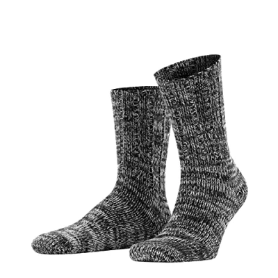 Image of Mens 1 Pair Falke Brooklyn Organic Cotton Heavy Weight Socks Black 11.5 14