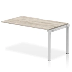 Image of Evolve Plus 1400mm Single Row Ext Kit Grey Oak Top Silver Frame
