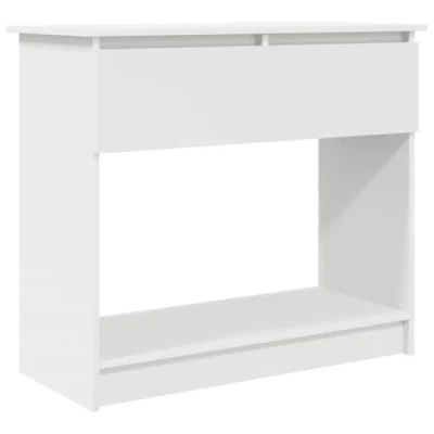 Image of vidaXL console table with drawers, white engineered wood, modern style living room/hallway, 85.5x38.5x74.5 cm